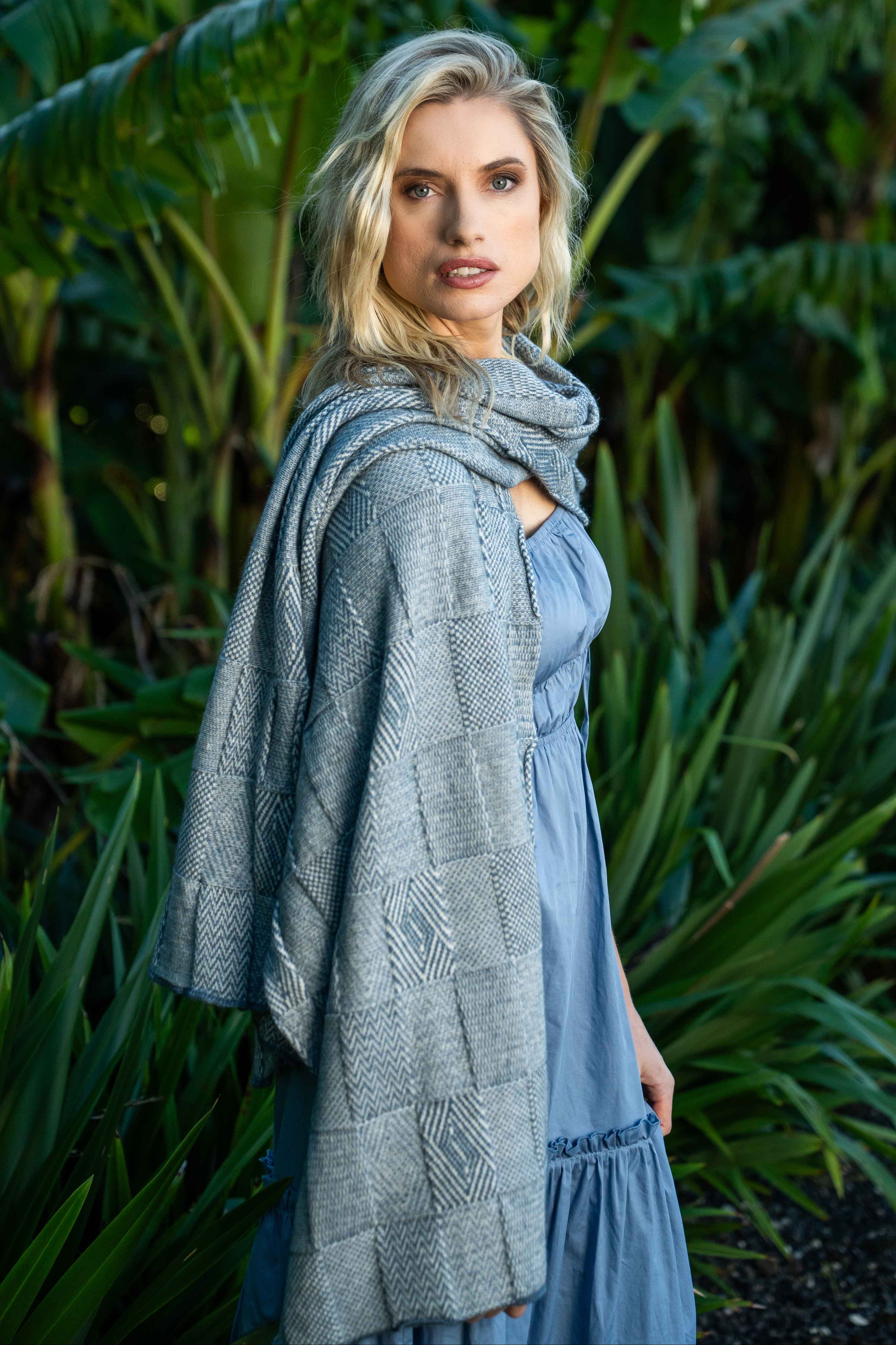 Jacquard Pattern Possum Merino Wrap