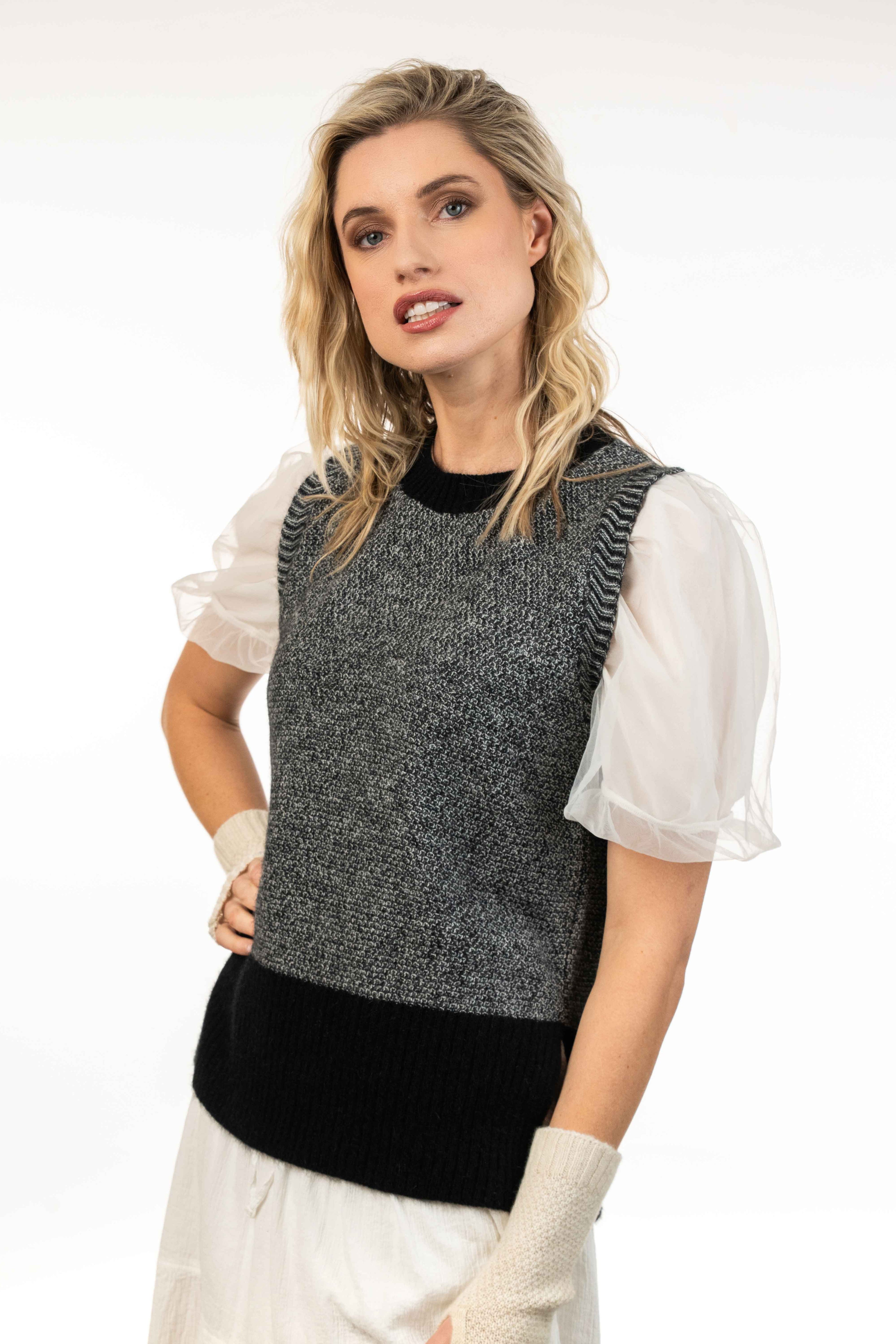 Possum Merino Moss Stitch Plated Vest