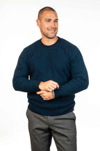 Moss Stitch Plated Possum Merino Men's Jumper