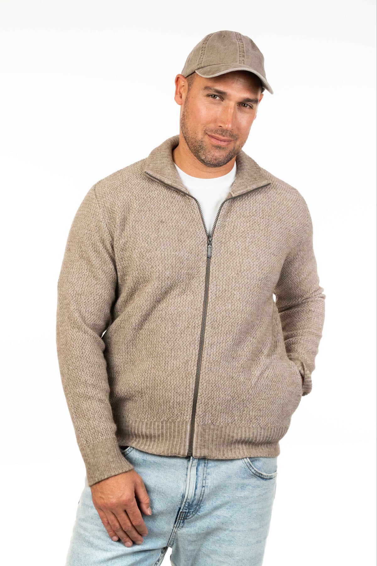 Possum Merino Moss Stitch Plated Jacket