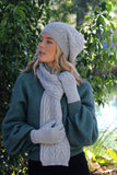 Cable Alpaca Wool Beanie-Dove2