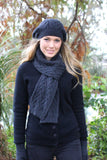Cable Alpaca Wool Beanie-Slate
