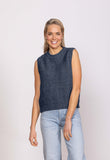 Charm Possum Merino Vest Neptune