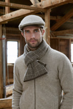 Check Possum Merino Scarf with Lambskin Trim