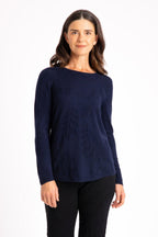 Flora Stitch Merino Sweater - Light Navy