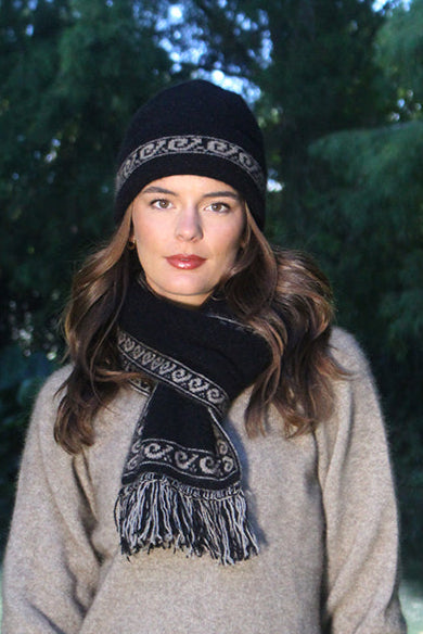 Koru Motif Possum Merino Beanie