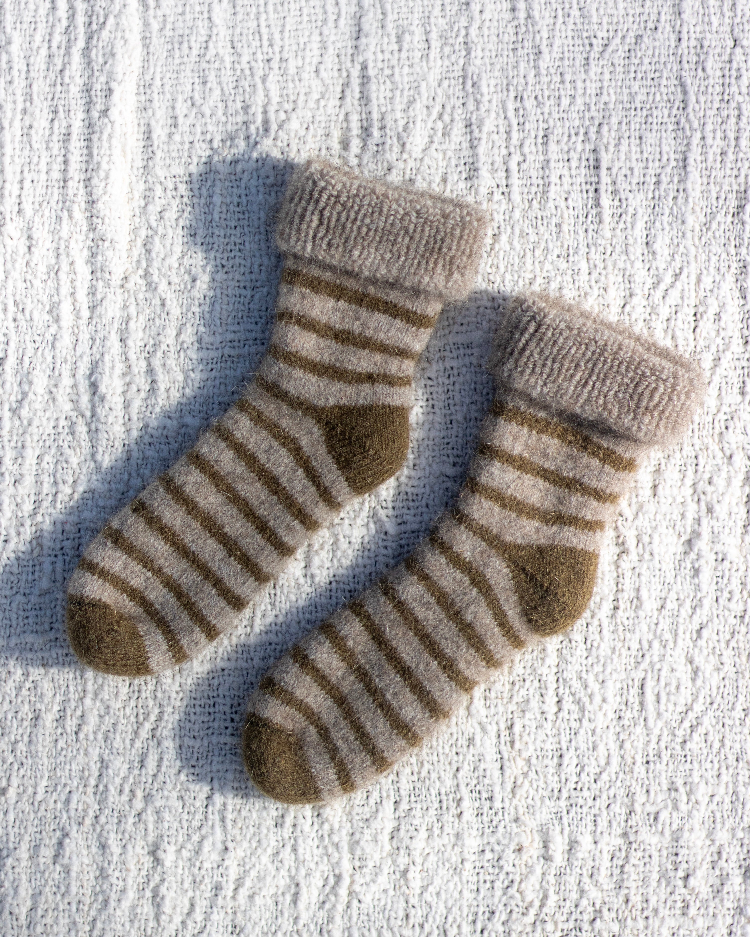 Striped Possum Merino Baby Socks Secondary image