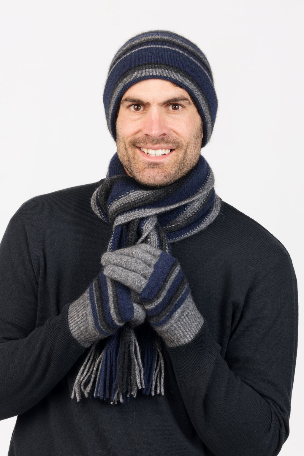 Stripe Possum Merino Beanie