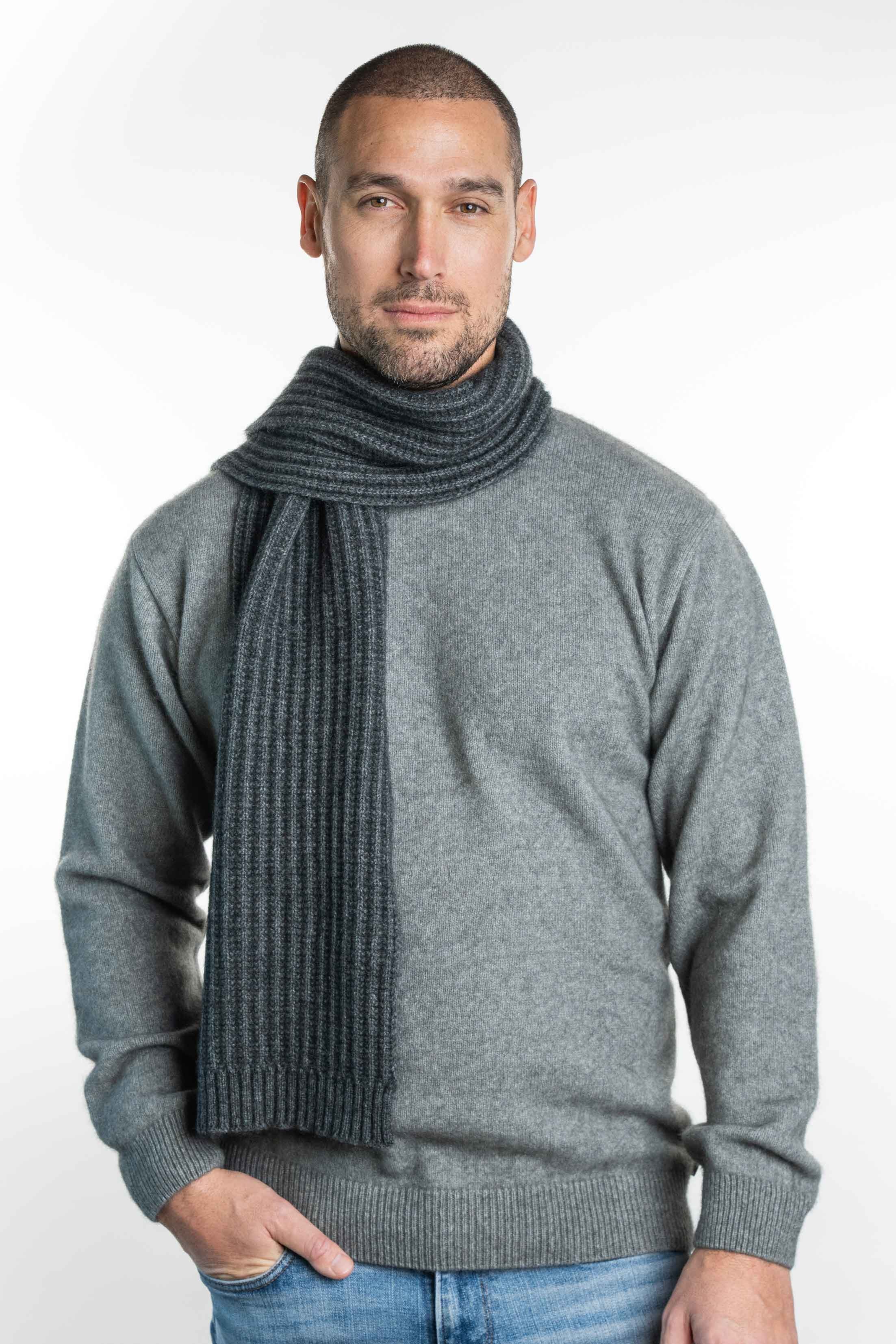 Ribbed Possum Merino Scarf - Koru Knitwear Main image
