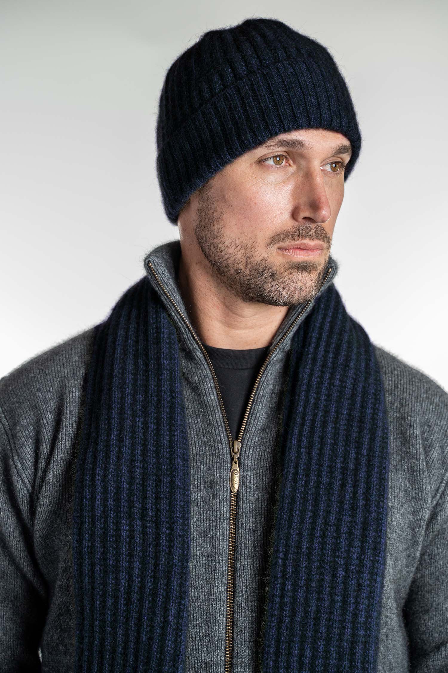 Ribbed Possum Merino Beanie - Koru Knitwear
