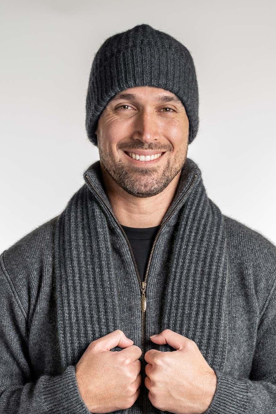 Ribbed Possum Merino Beanie - Koru Knitwear