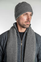Ribbed Possum Merino Scarf - Koru Knitwear