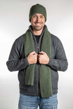 Ribbed Possum Merino Scarf - Koru Knitwear