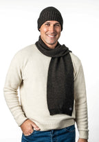 Moss Stitch Plated Possum Merino Scarf