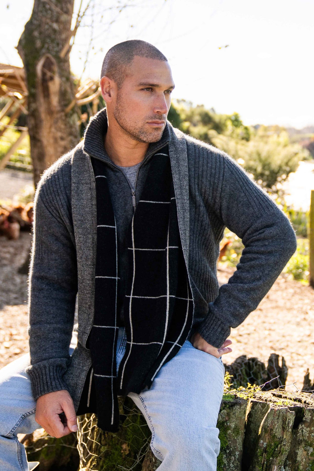 Possum Merino Check Scarf Main image