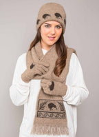 Kiwi Motif Possum Merino Scarf
