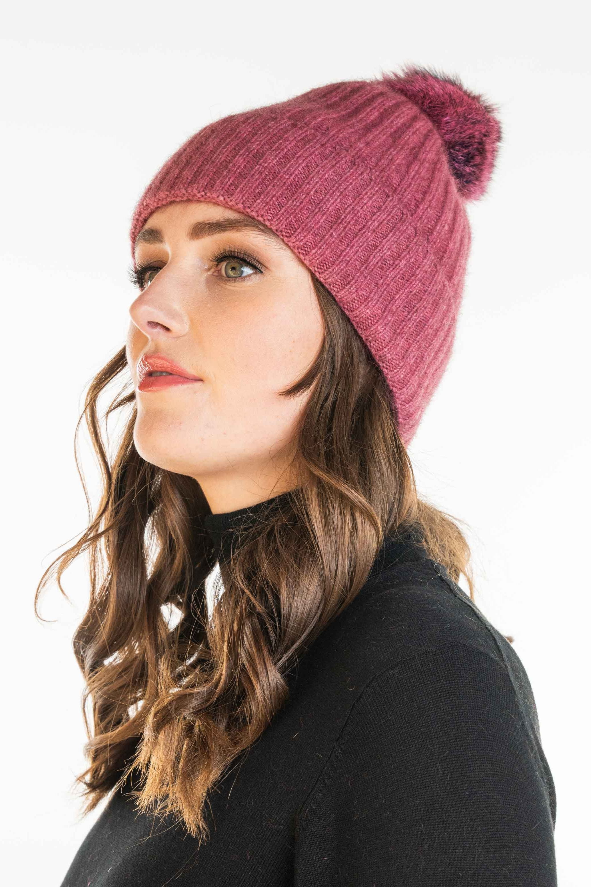 Fur Pom Pom Possum Merino Beanie Secondary image