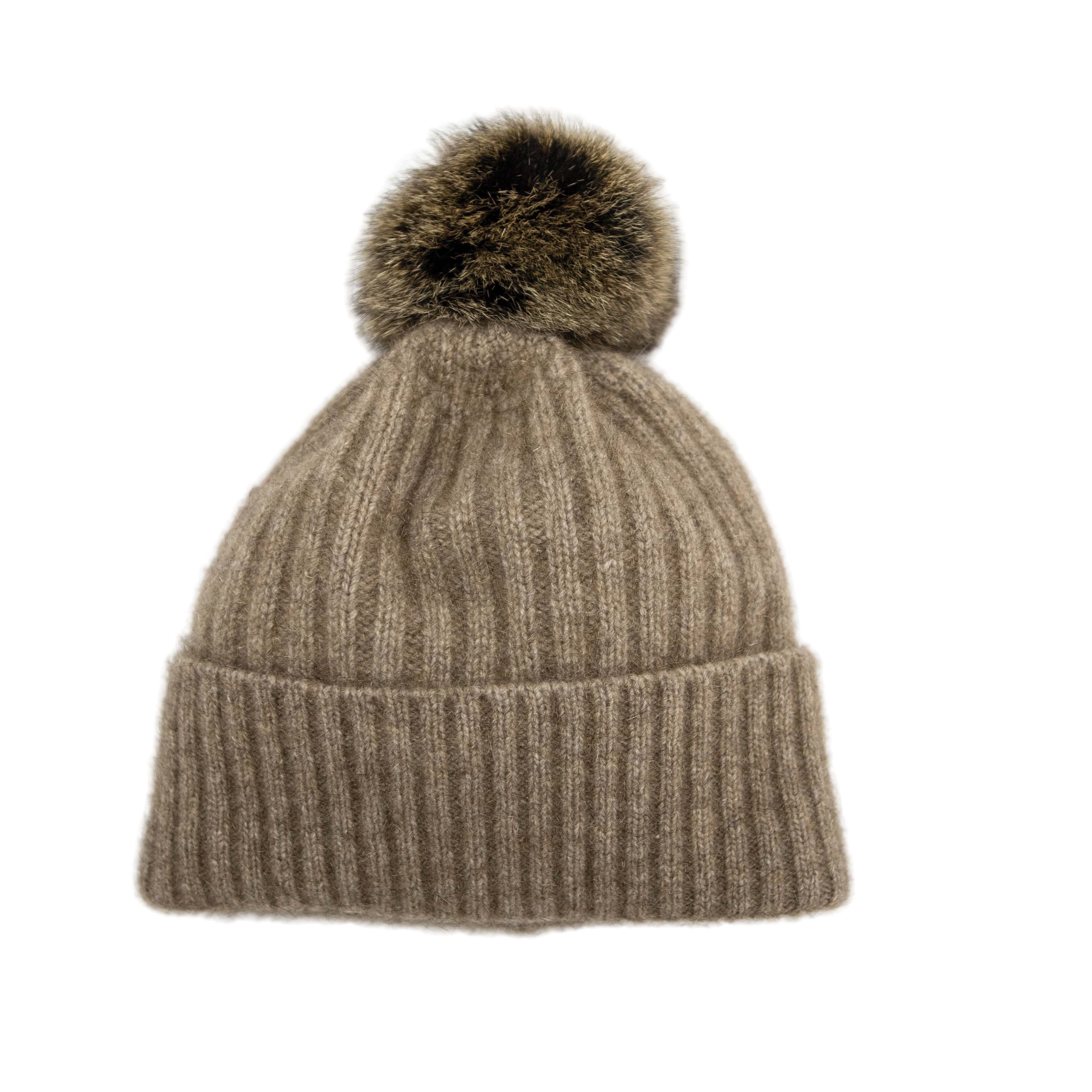 Fur Pom Pom Possum Merino Beanie