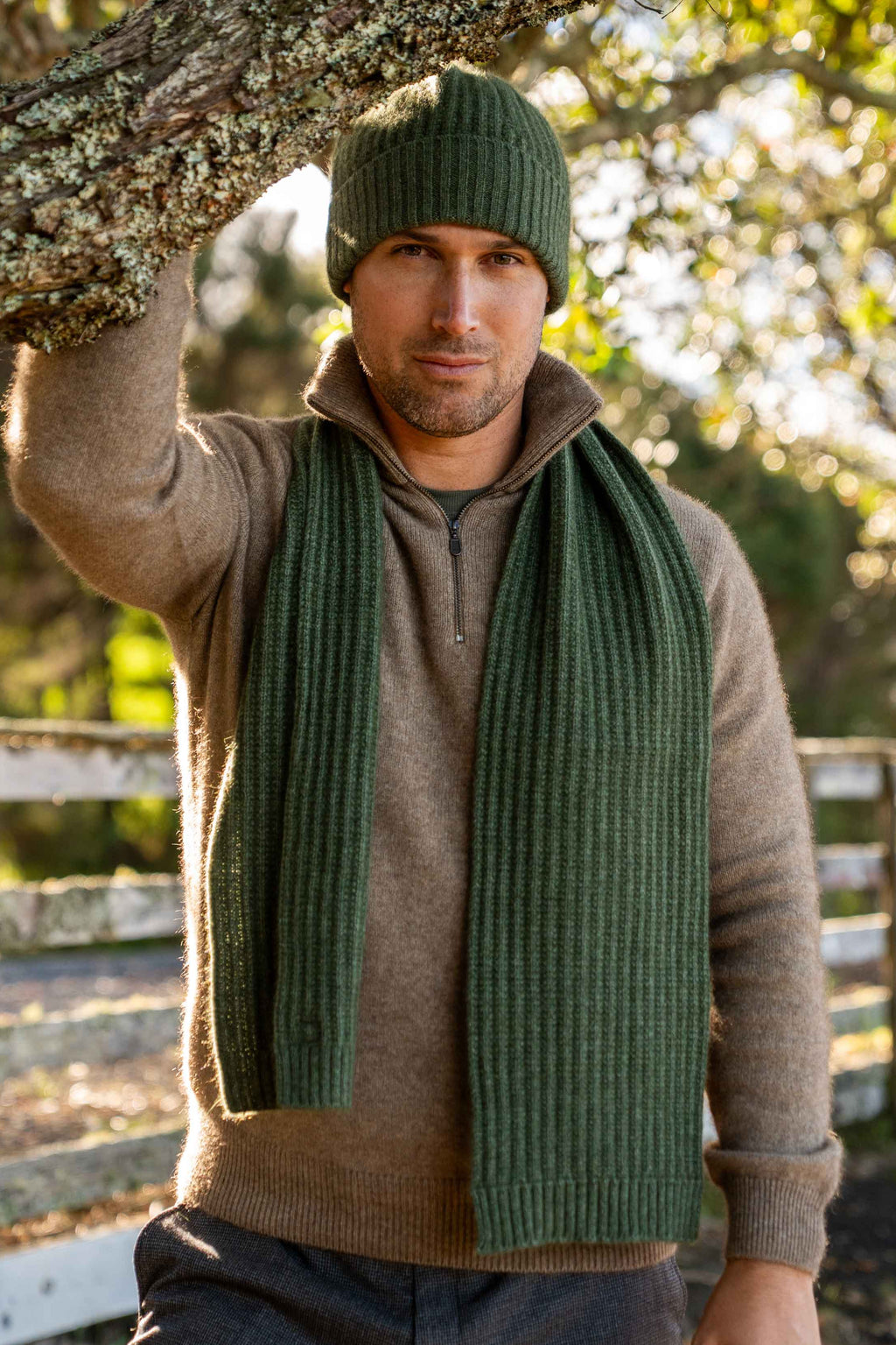 Ribbed Possum Merino Scarf - Koru Knitwear