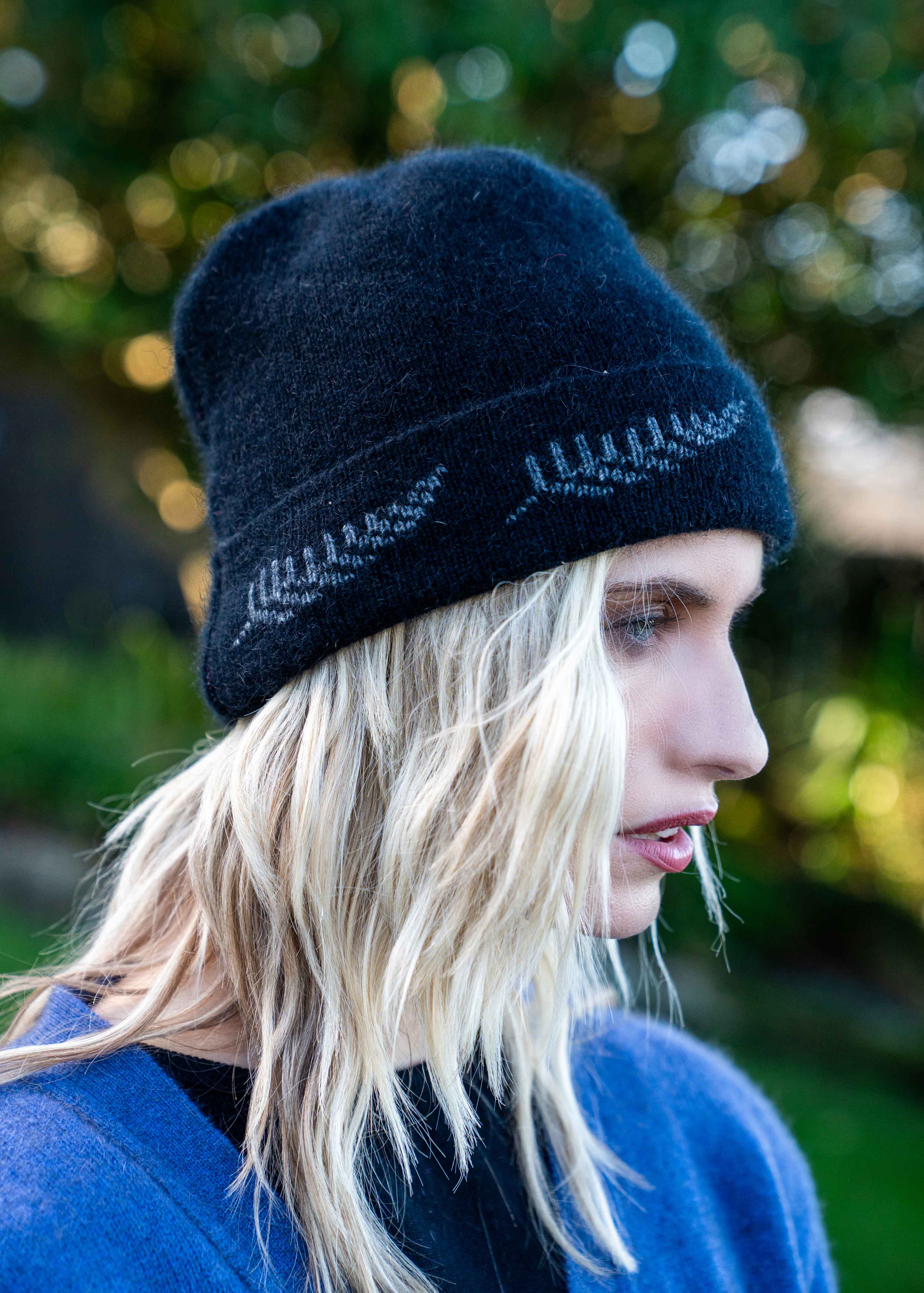 Fern Motif Possum Merino Beanie Main image