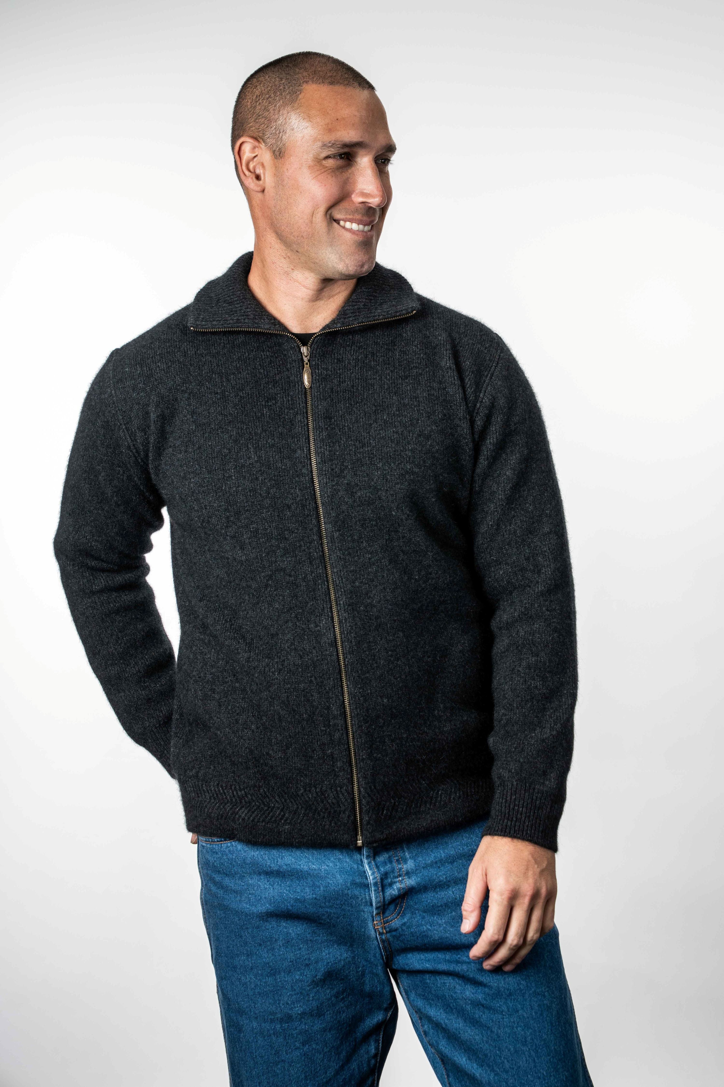 Zip Through Possum Merino Jacket Main image