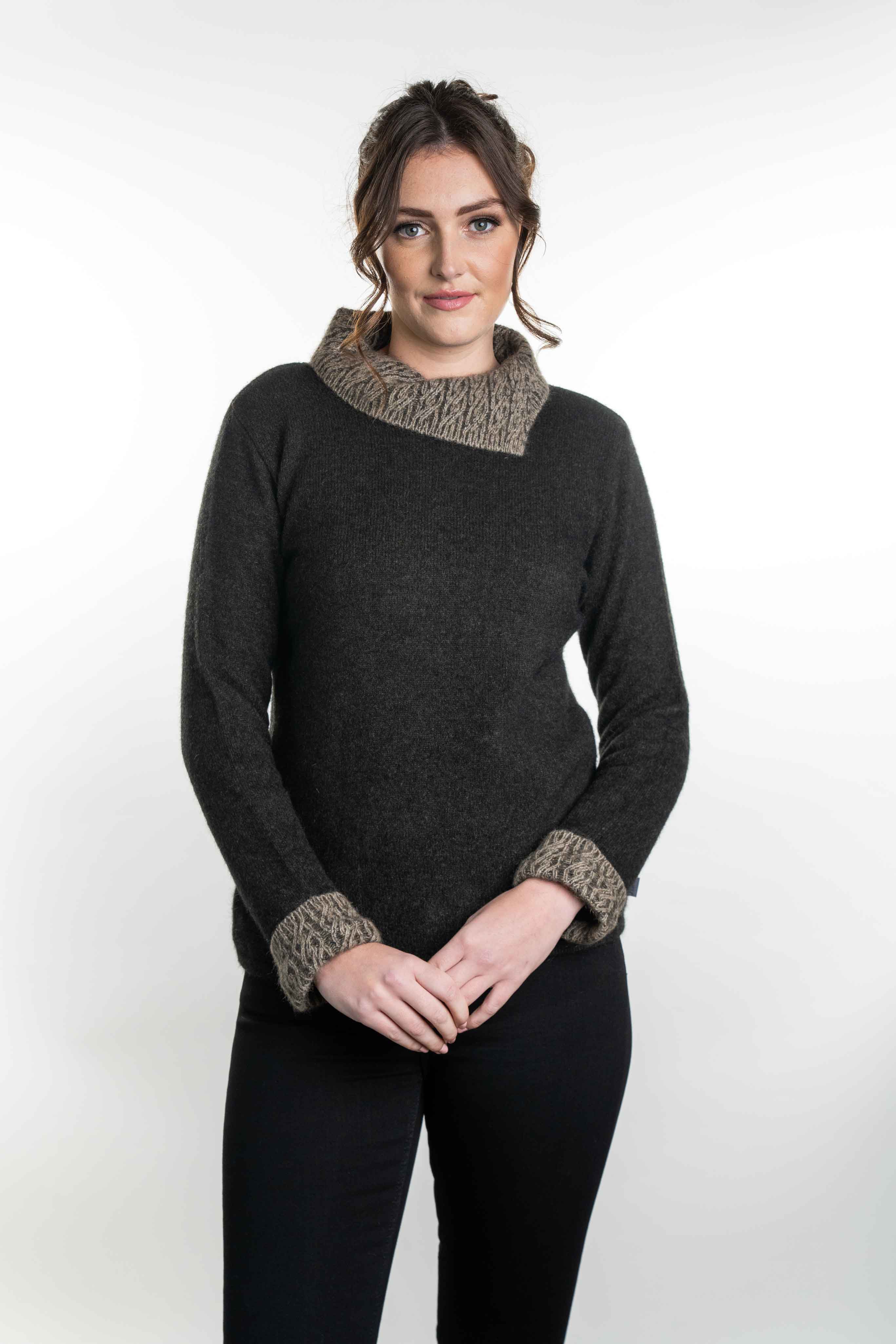 Two Tone Possum Merino Jumper Main image