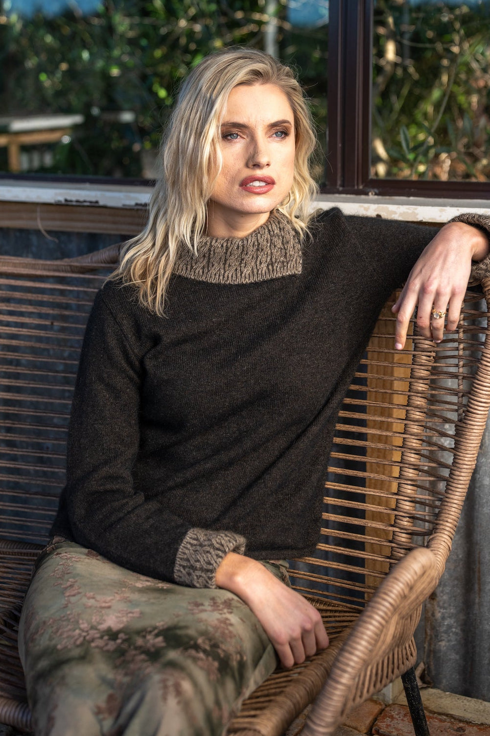 Two Tone Possum Merino Jumper Main image