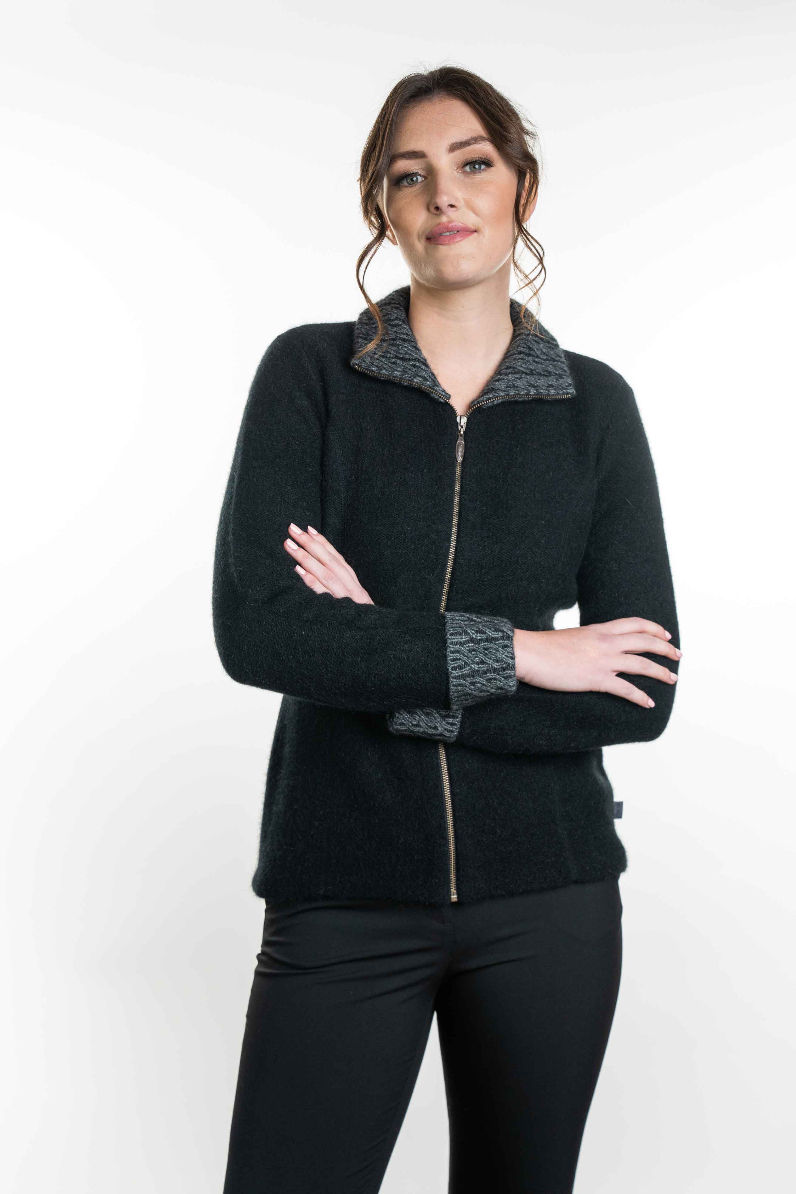 Two Tone Trim Possum Merino Jacket Secondary image