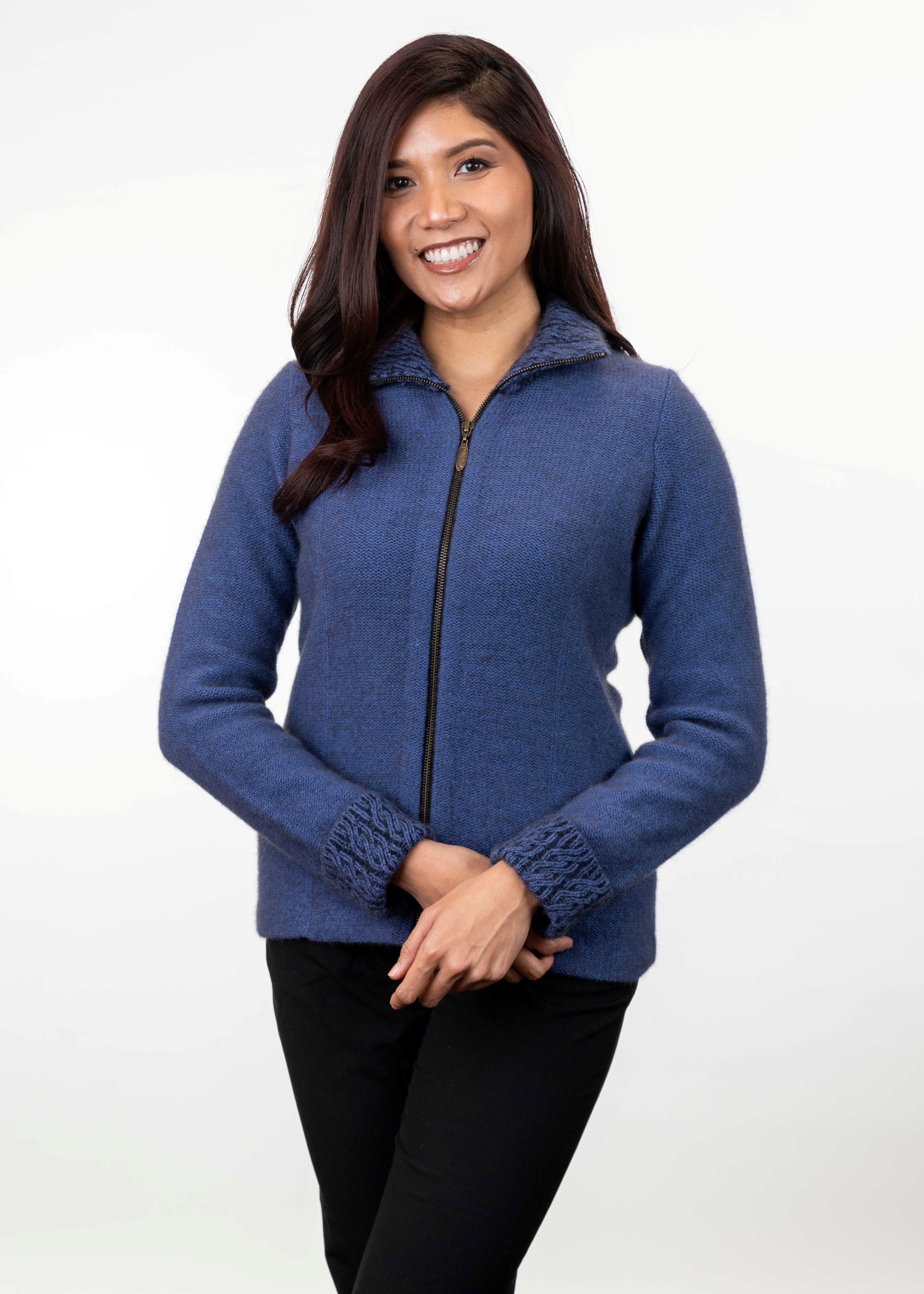 Two Tone Trim Possum Merino Jacket Main image