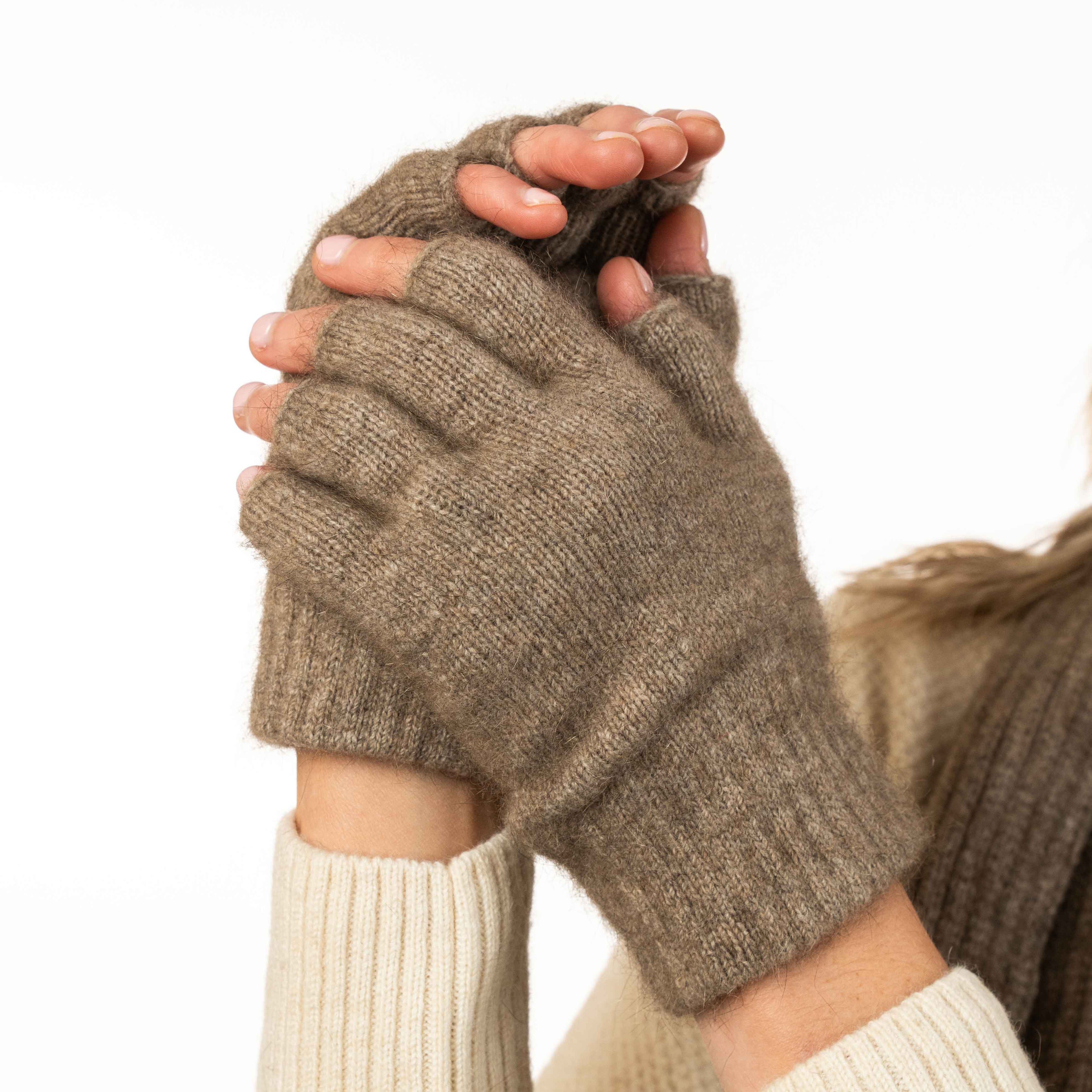 Fingerless Possum Merino Gloves