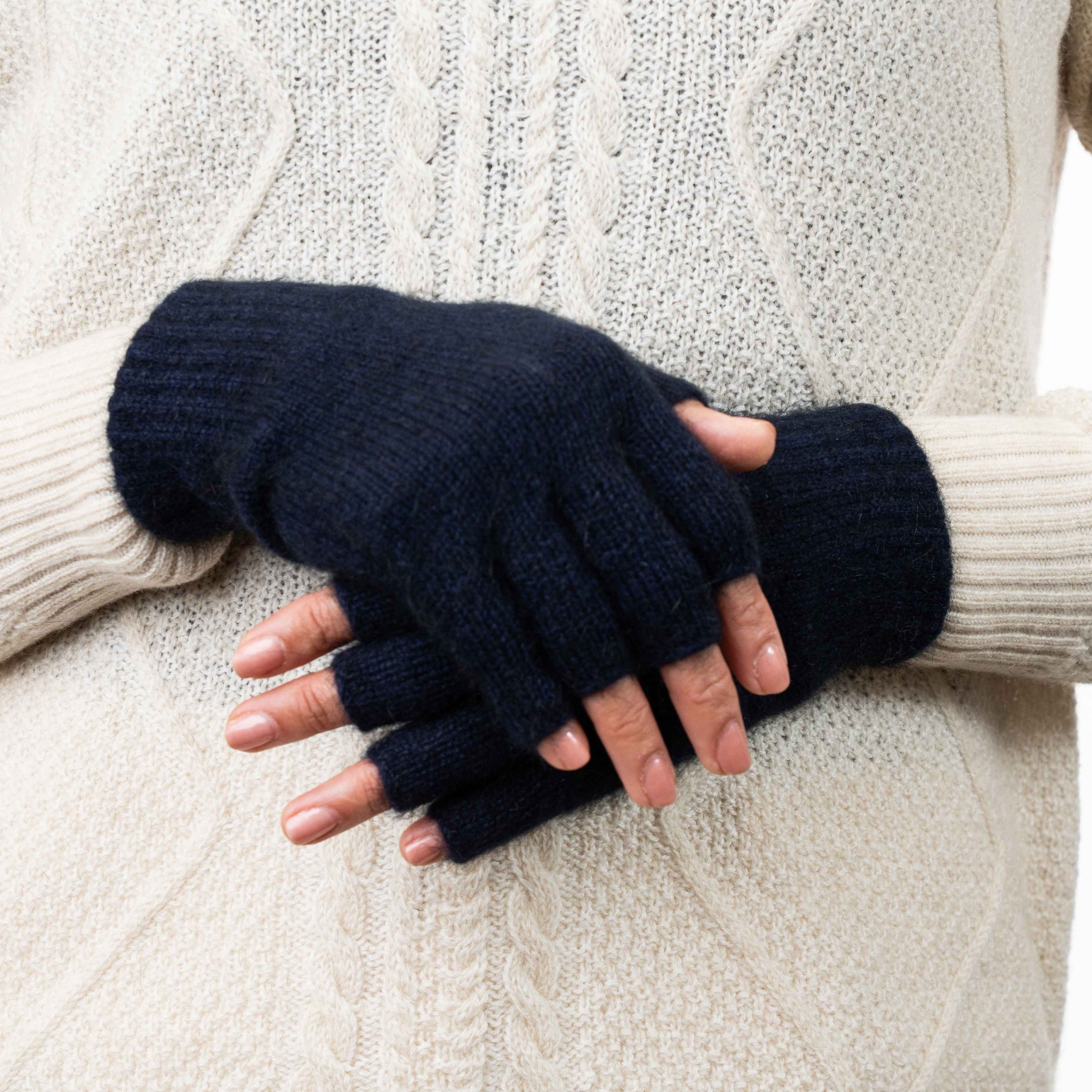 Fingerless Possum Merino Gloves