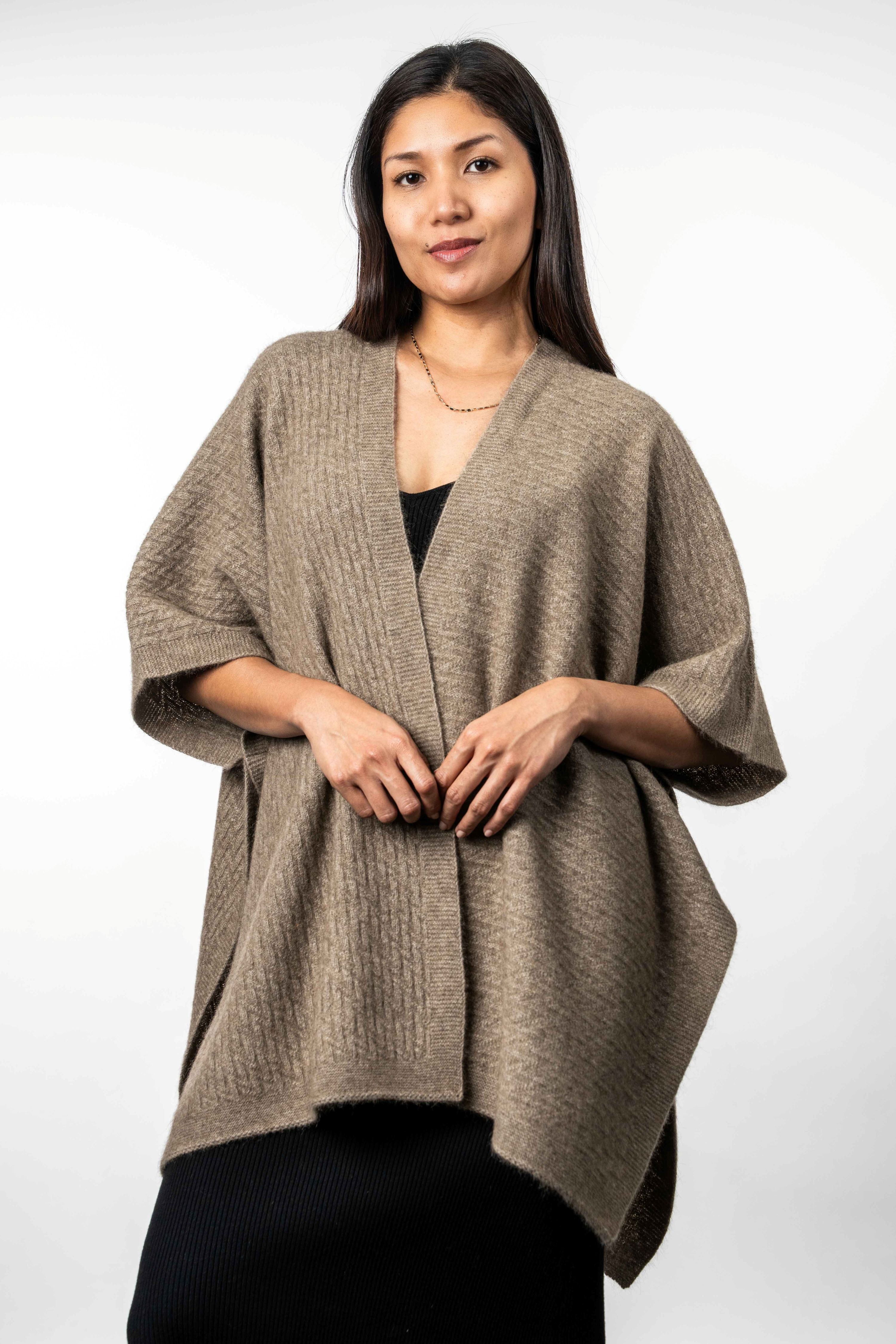 Zig Zag Textured Possum Merino Cape