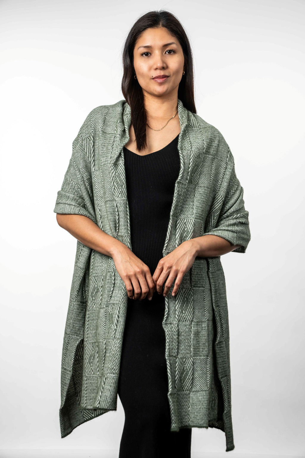 Jacquard Pattern Possum Merino Wrap