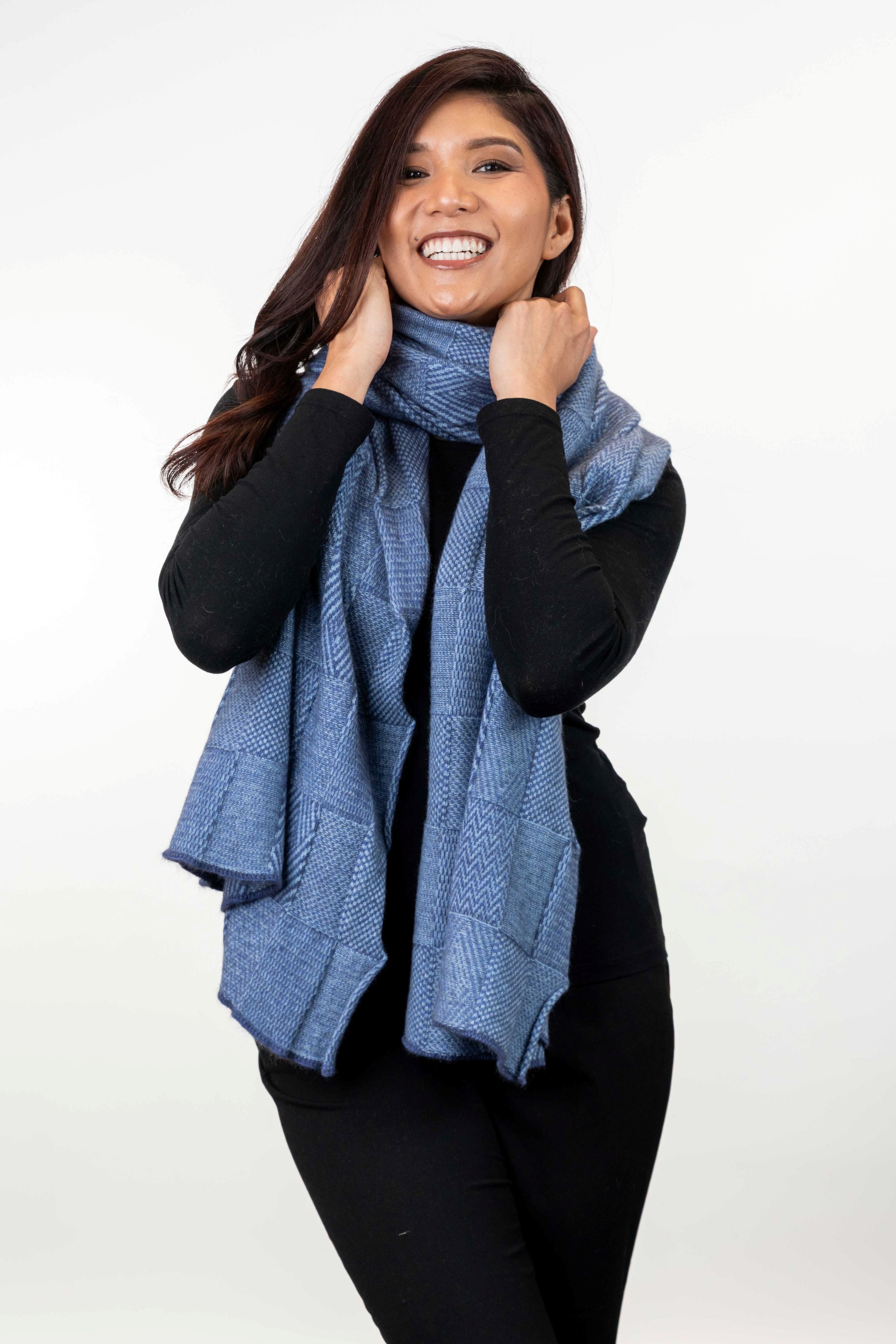 Jacquard Pattern Possum Merino Wrap Secondary image