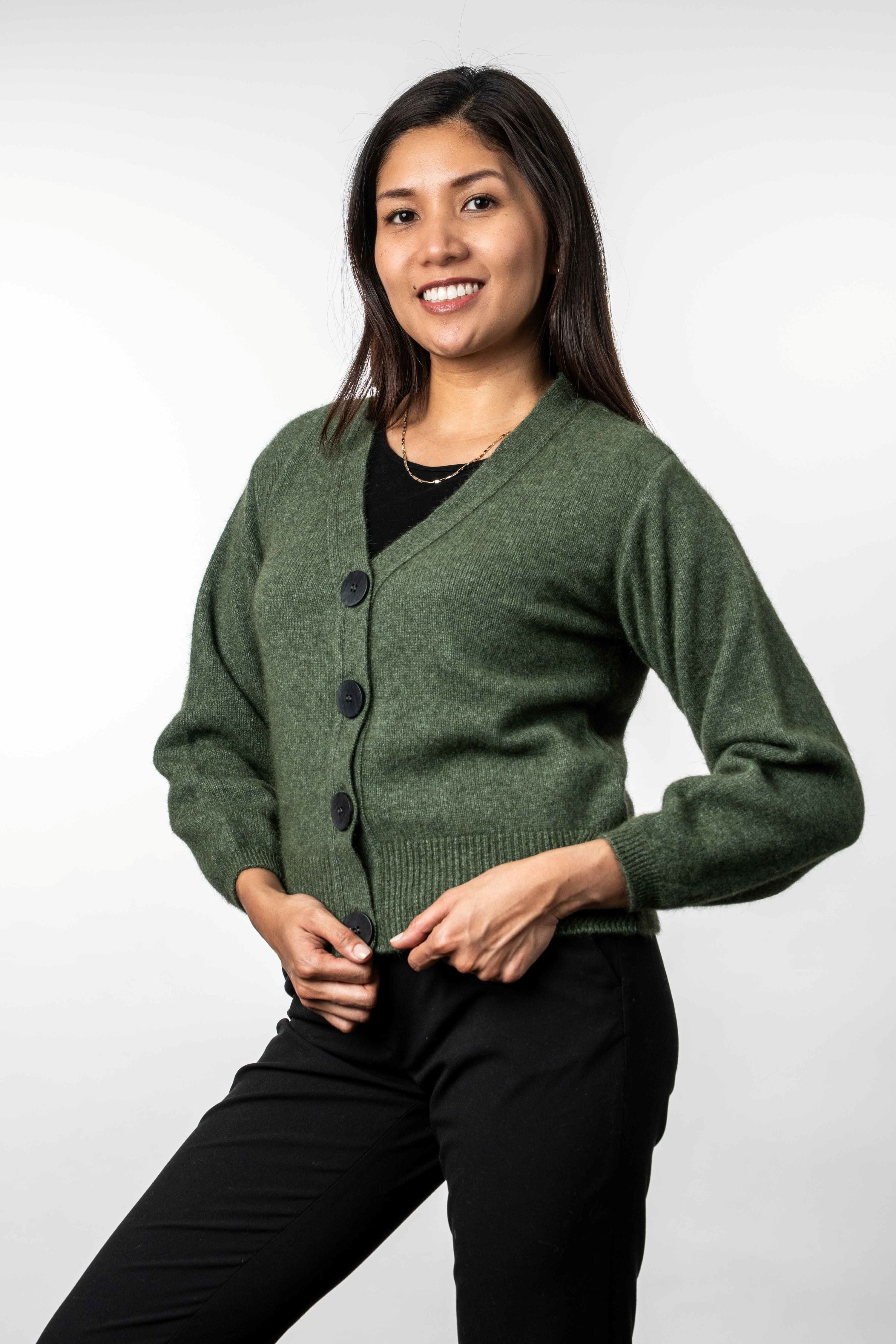 V-Neck Possum Merino Cardigan Main image