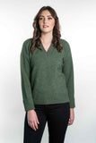 Possum Merino V-Neck Ribbed Jumper - Koru Knitwear