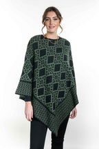 Diamond Pattern Possum Merino Poncho