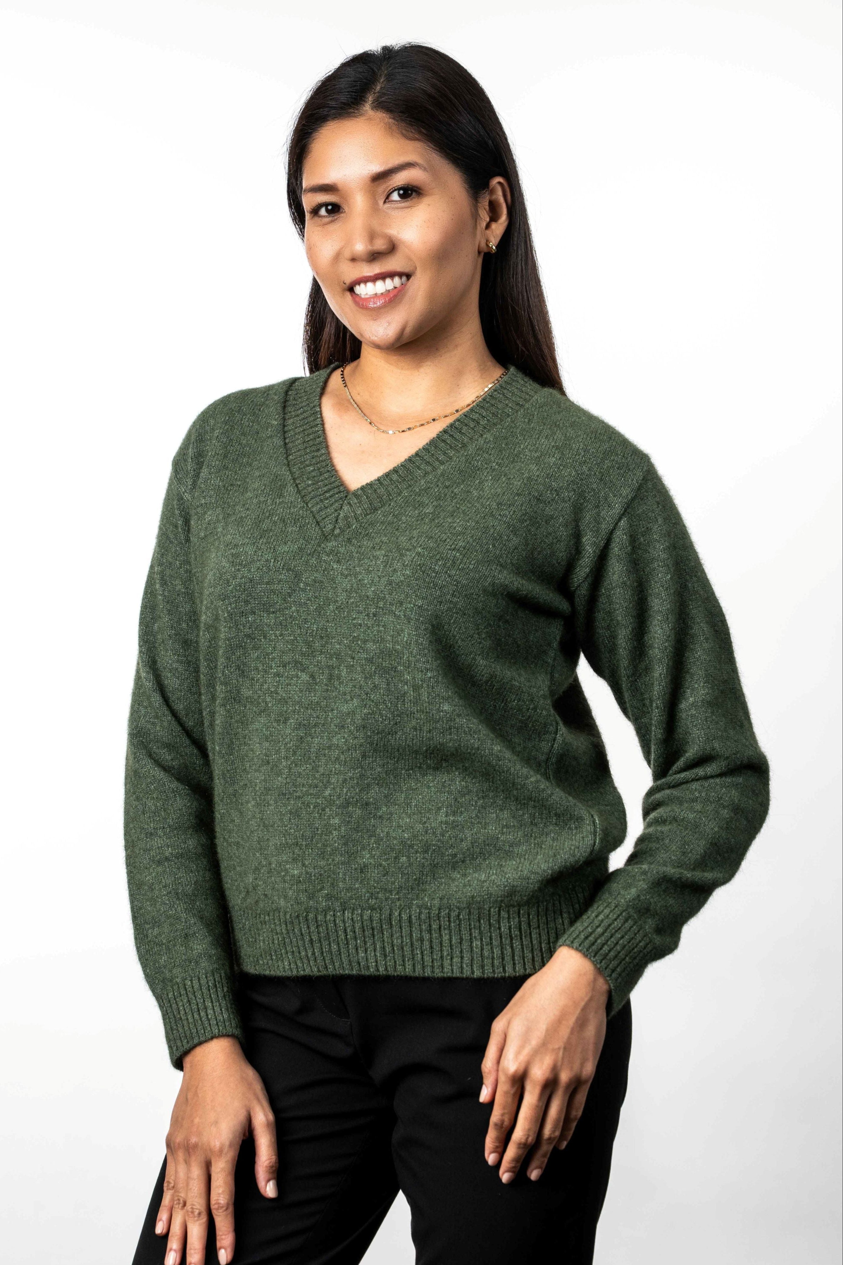 V Neck Possum Merino Jumper Secondary image