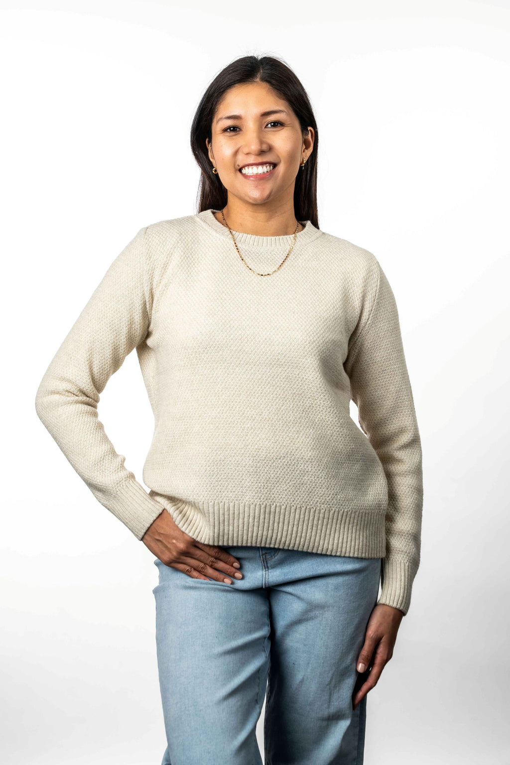 Moss Stitch Plated Possum Merino Jumper