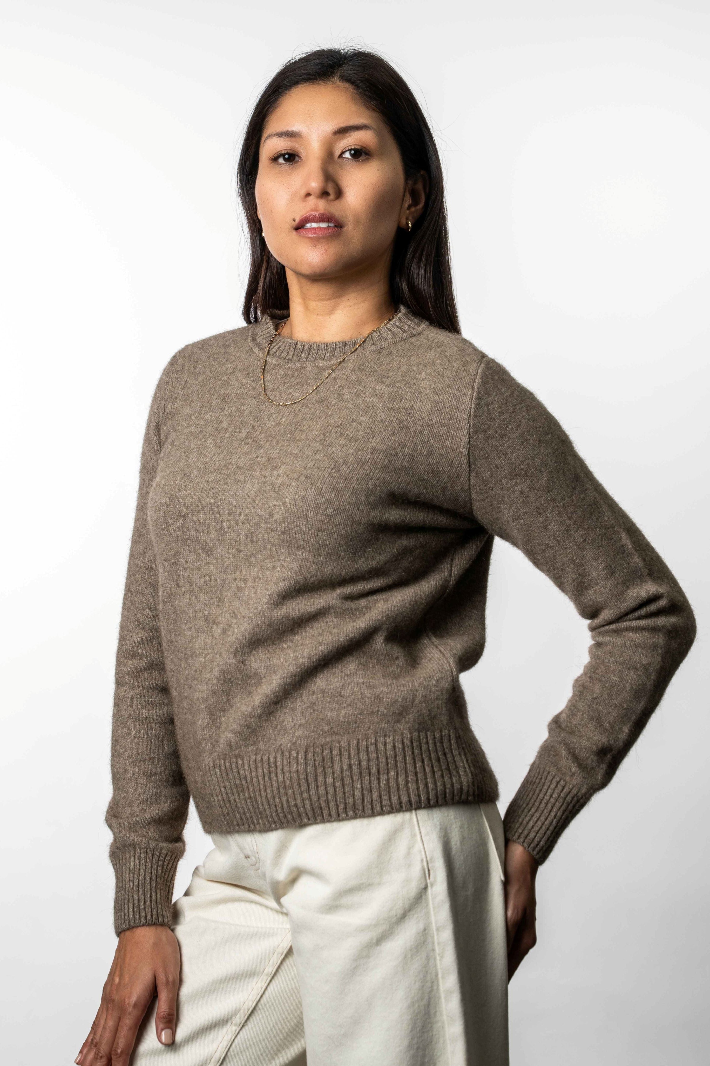 Crew Neck Possum Merino Jumper - Koru Knitwear Secondary image
