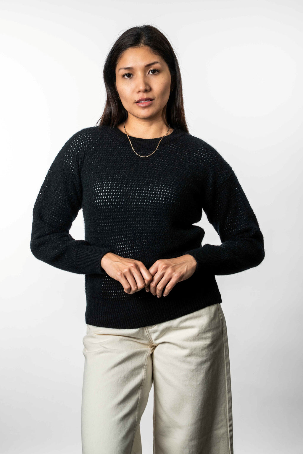 Crochet Knit Possum Merino Jumper