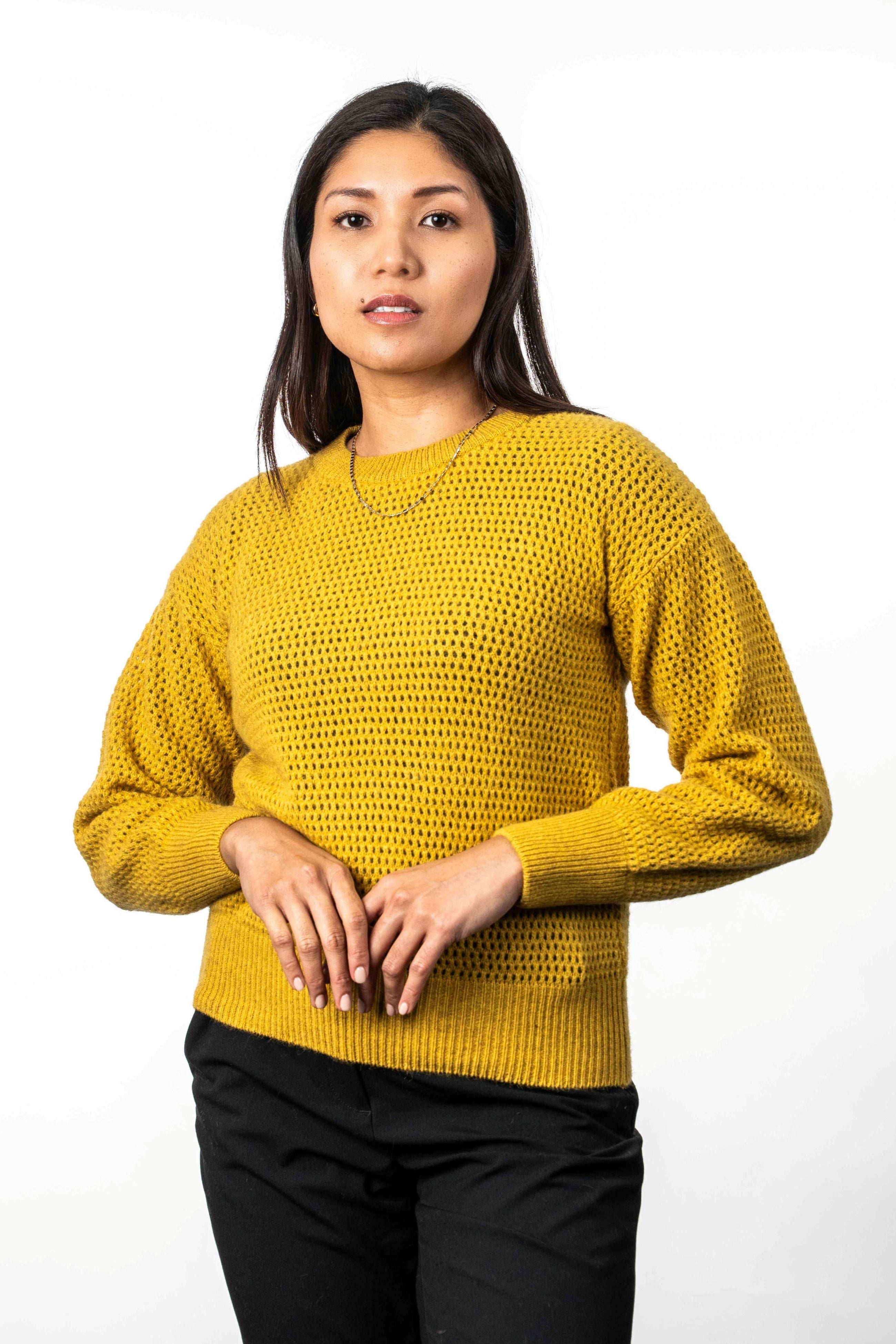 Crochet Knit Possum Merino Jumper Main image