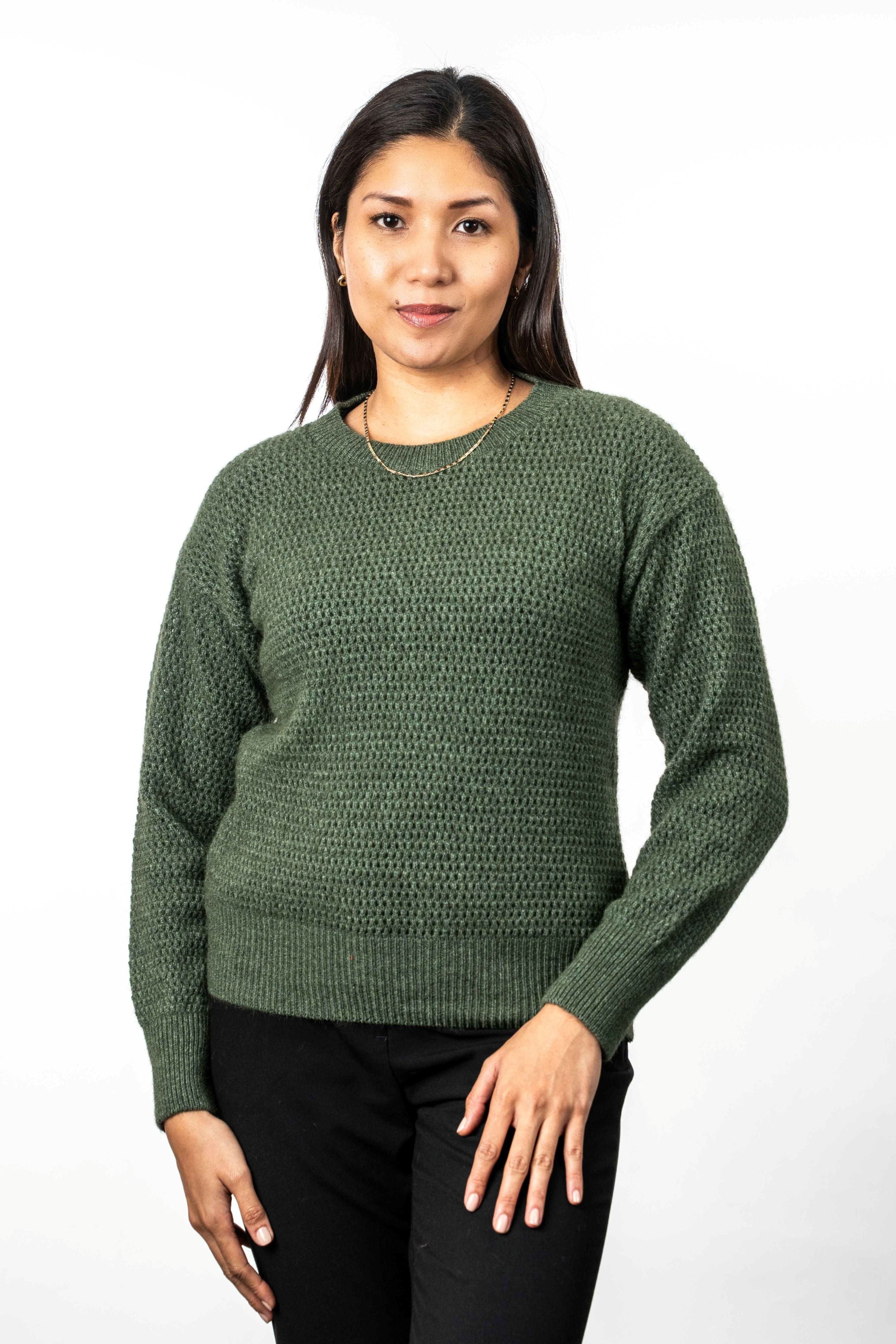 Crochet Knit Possum Merino Jumper Secondary image