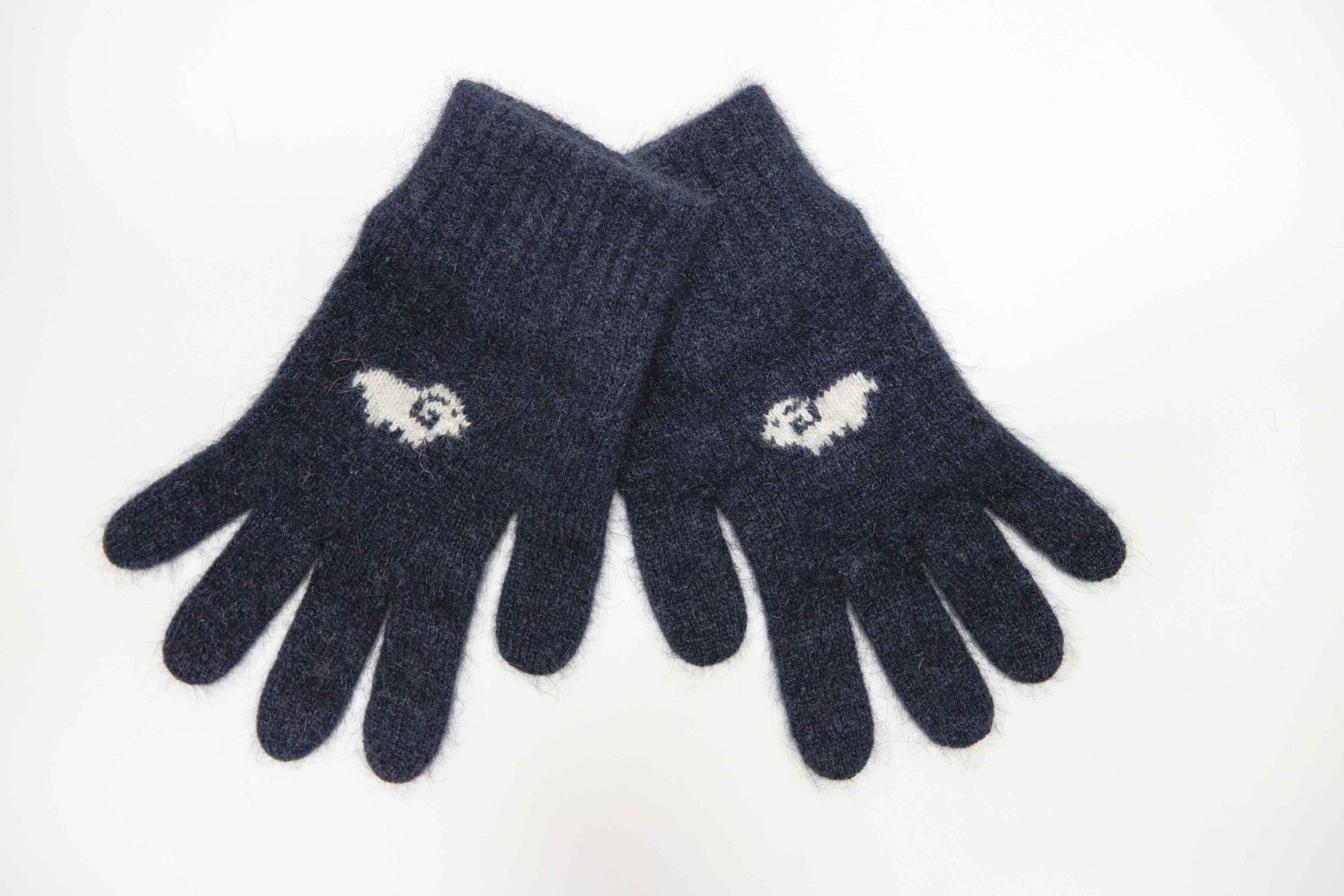 Sheep Motif Possum Merino Gloves