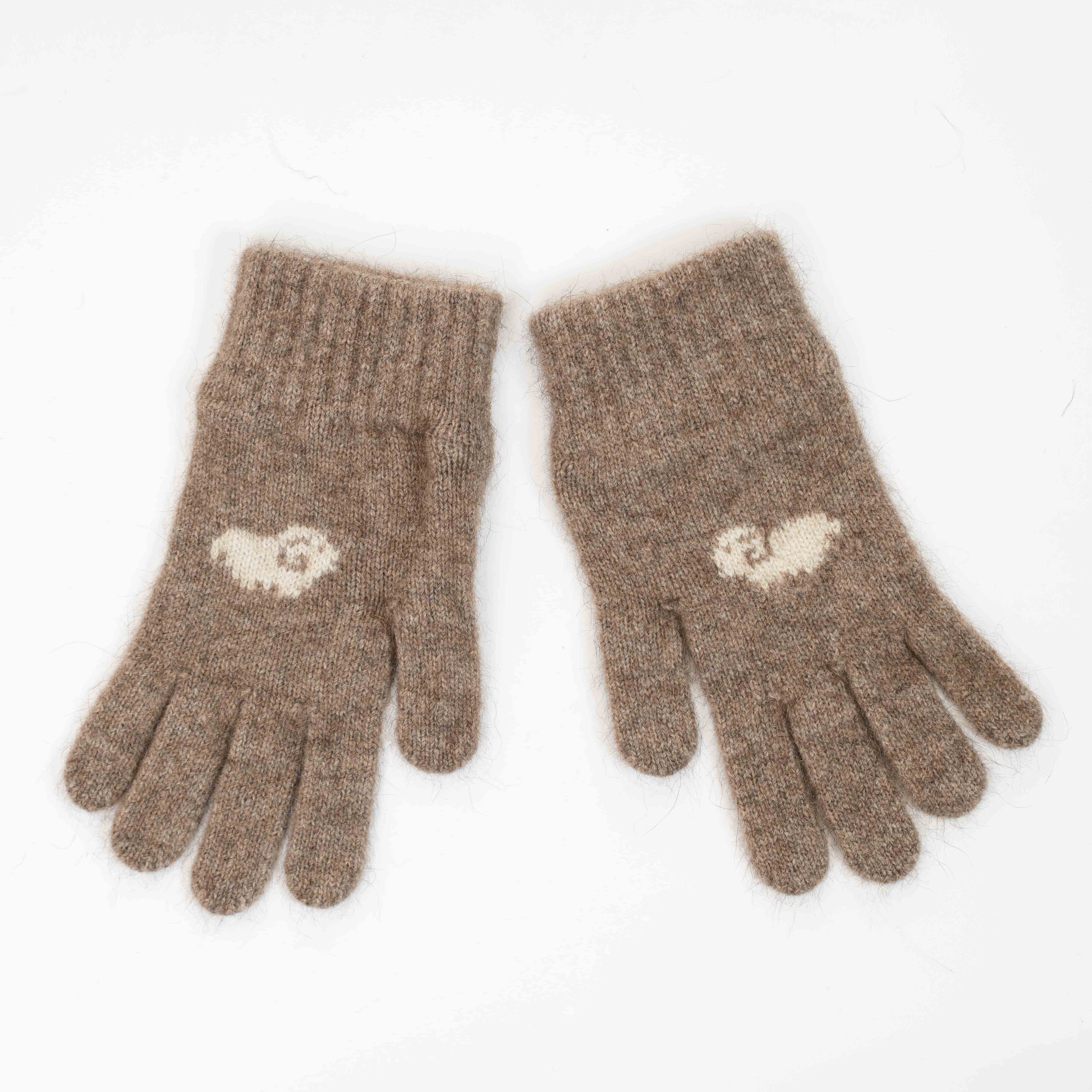 Sheep Motif Possum Merino Gloves