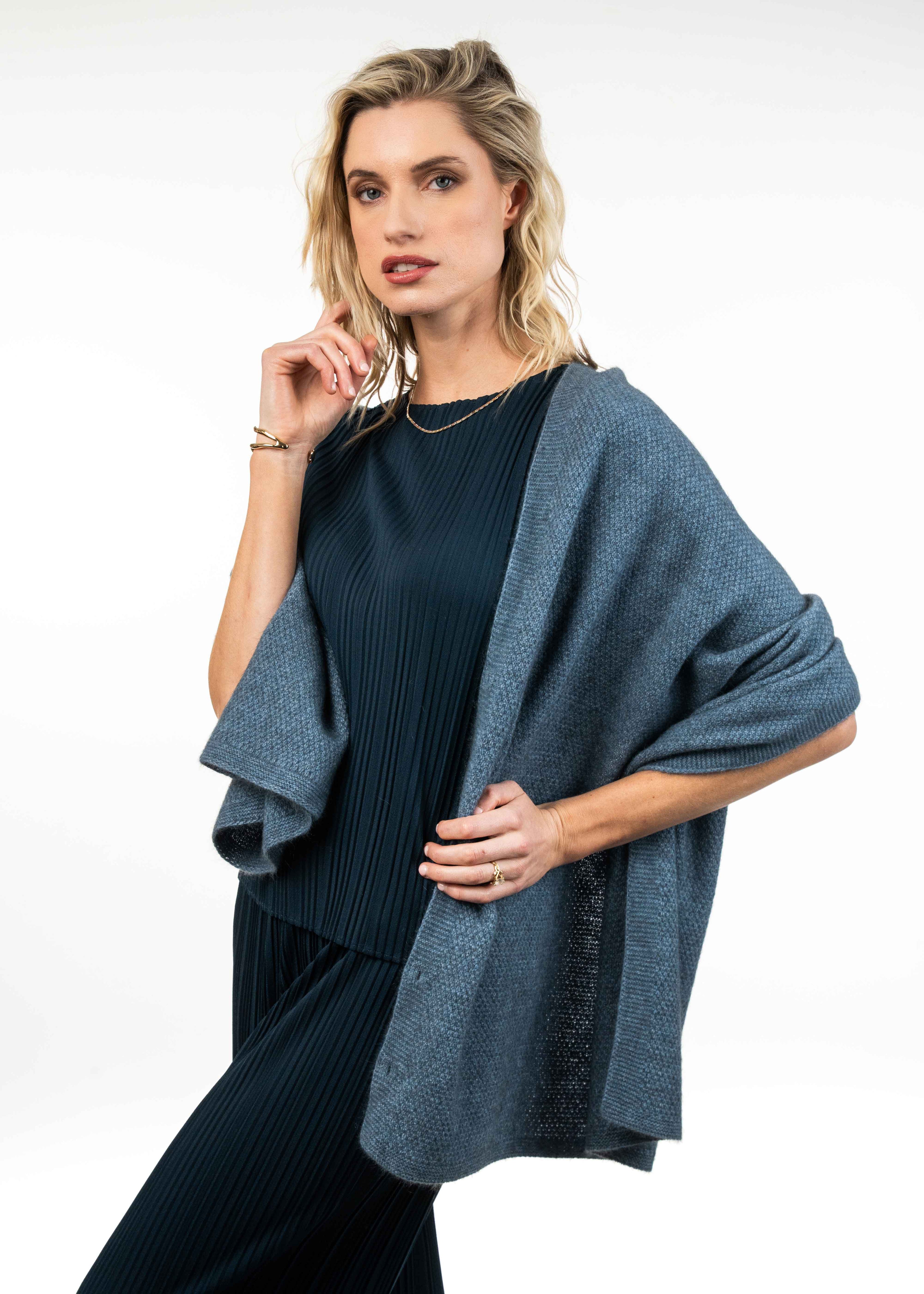 Double Moss Stitch Multi-Way Wrap