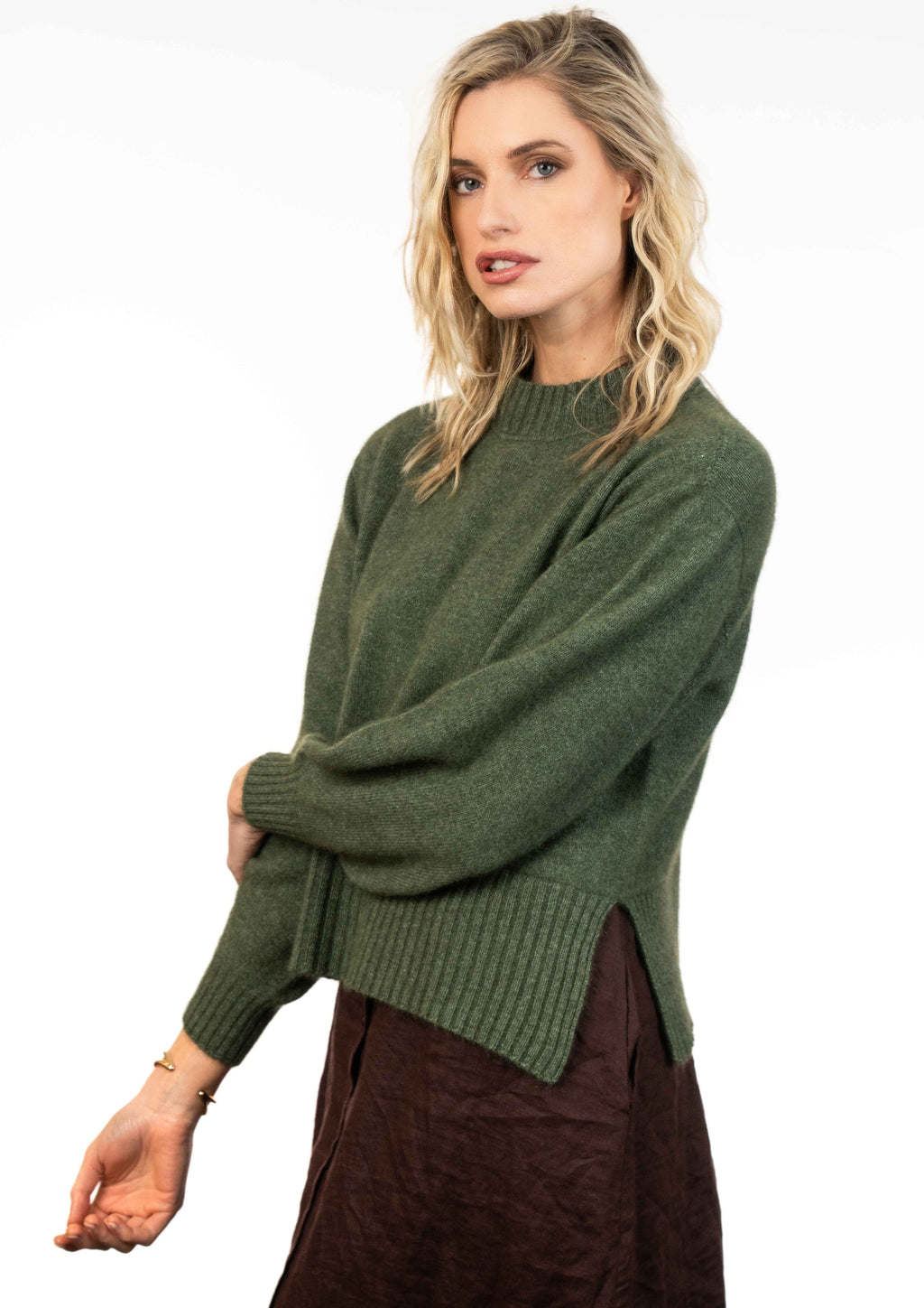 Split Hem Possum Merino Jumper