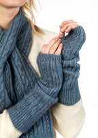 Cable Knit Possum Merino Glovelets