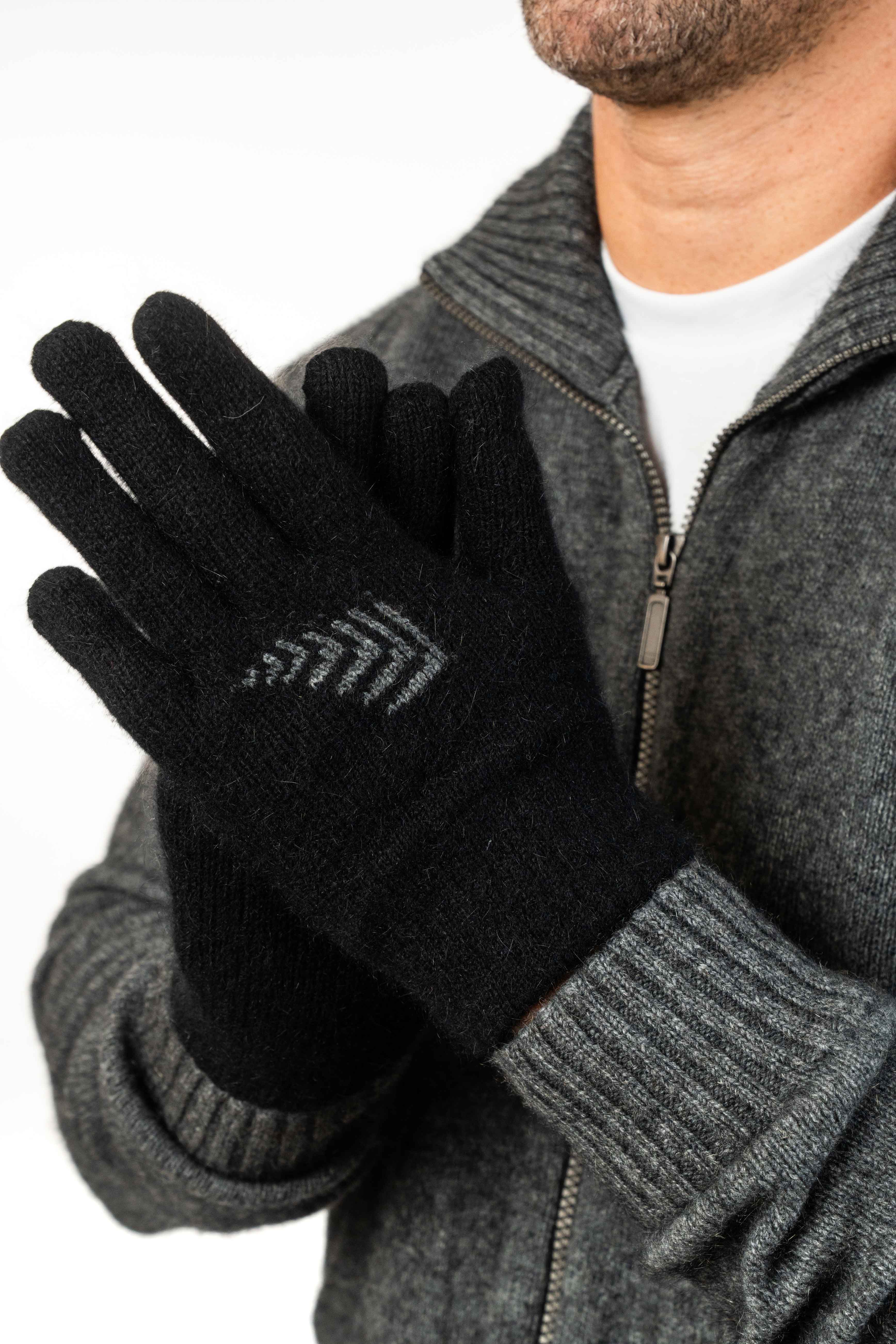 Fern Motif Possum Merino Gloves Main image
