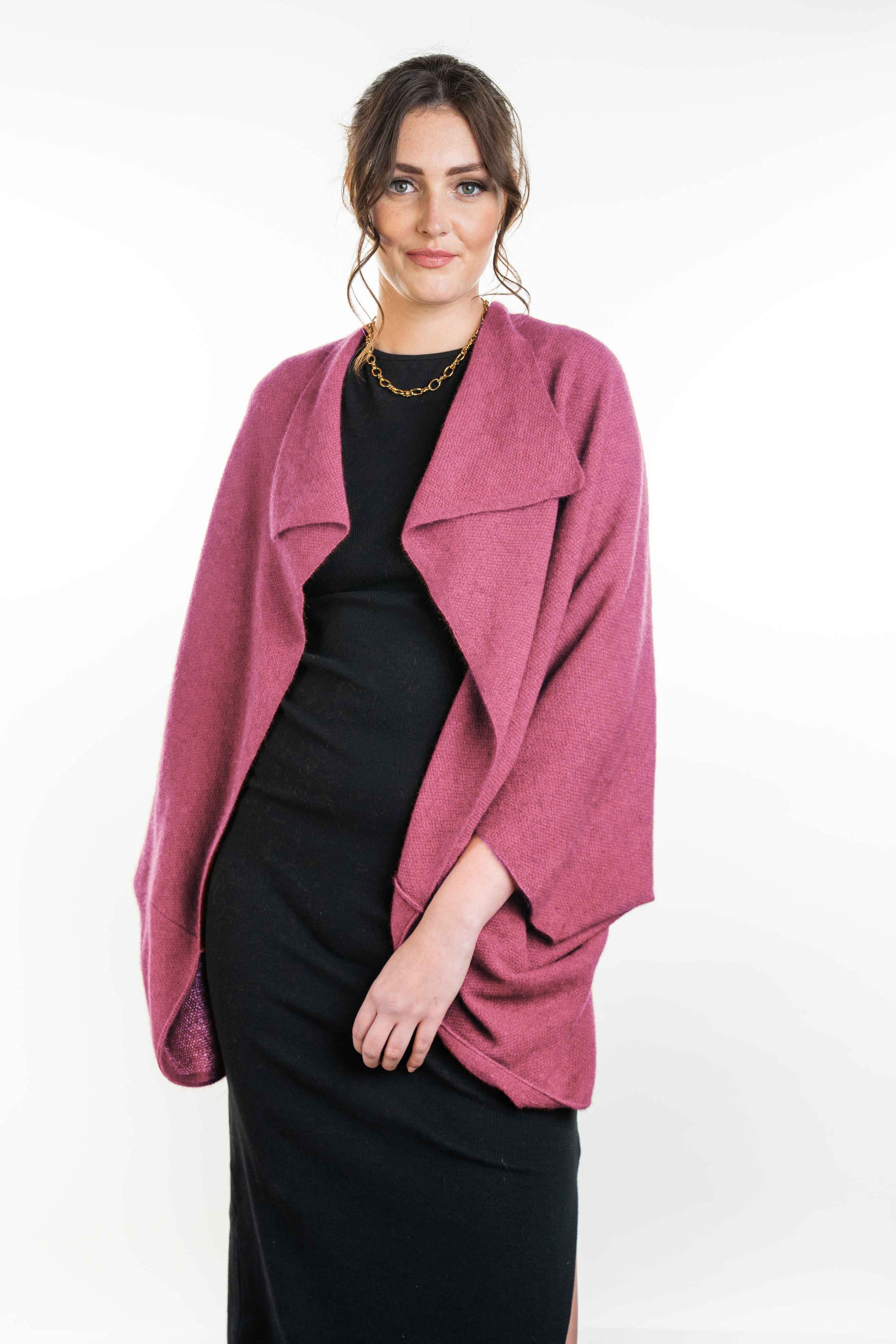 Moss Stitch Possum Merino Shrug